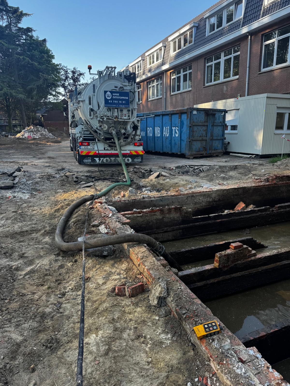 Vacuümwagen in actie